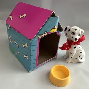 Pet Pals Kevin Dalmatian Dog House & Bowl ONLY Vintage Mattel Barbie 1991 GUC